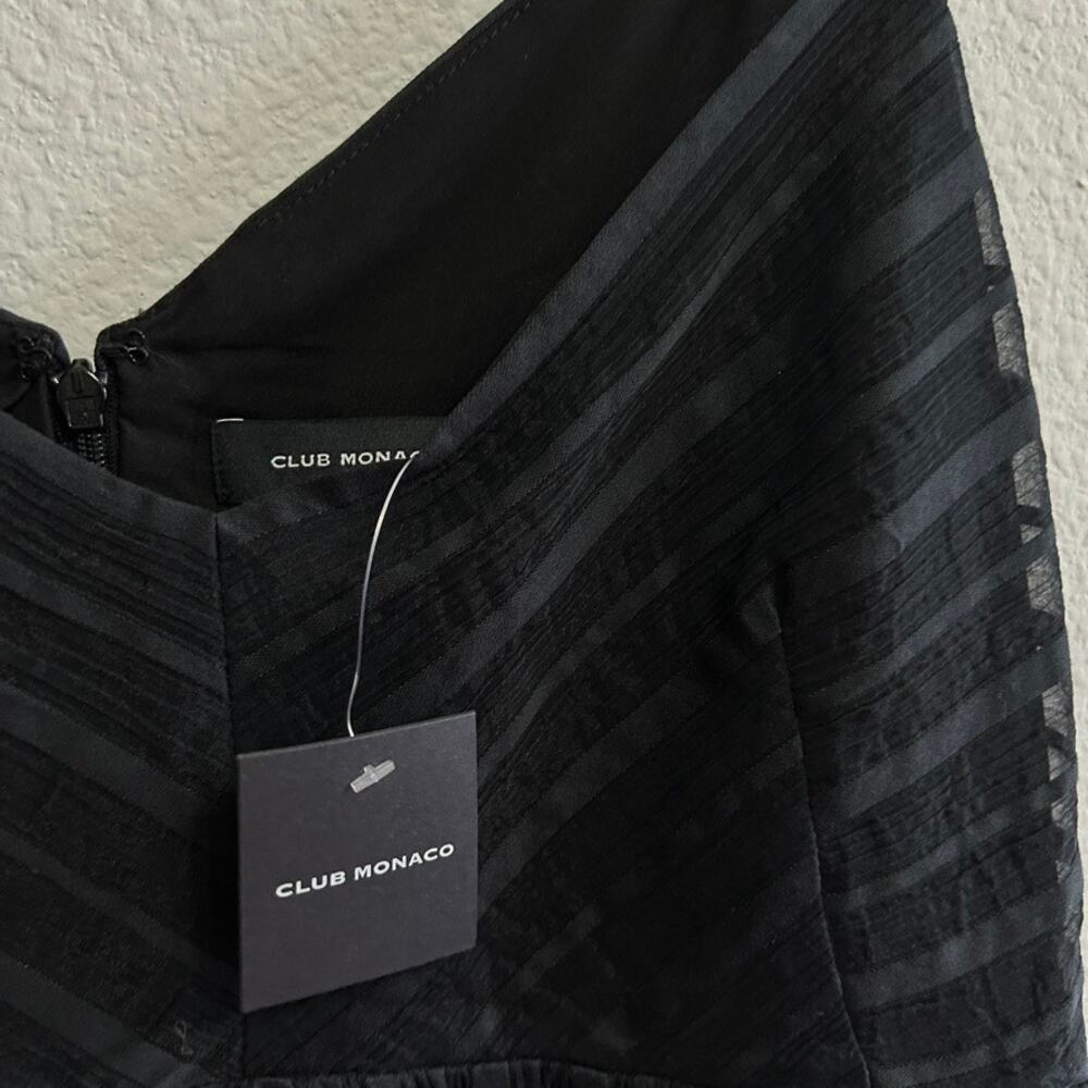 NEW Club Monaco Peplum Cami Chemise Tank Black Caviar Size Large Minimalist - Picture 7 of 12